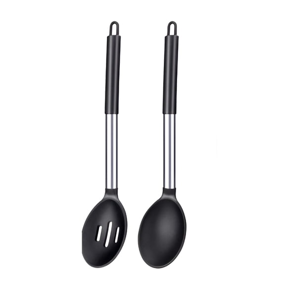 ACDANC 2026 New Pack of 2 Large Silicone Cooking Spoon,Non Stick Solid Basting Spoon,Heat-Resistant Kitchen Utensils for Mixing,Serving,Draining for Cooking, Baking, Grilling, Serving, Stirring