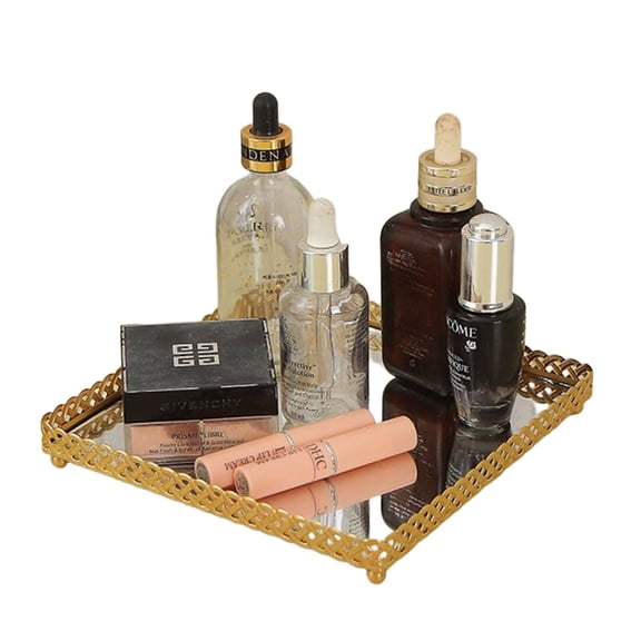 ACDANC 2026 New Perfume Tray Mirror Tray Mirror Tray Reflective Surface Functional Storage Decorative Tray Style2 for Vanity Bedroom Desk Home Decor Accessory Organization.