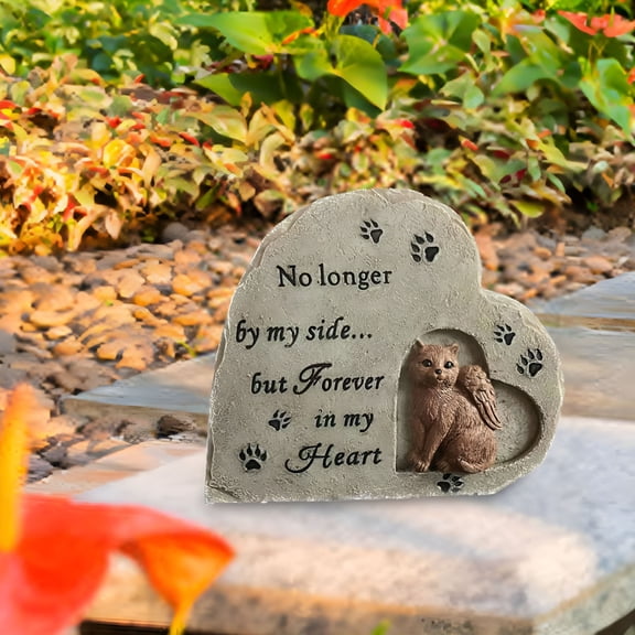 ACDANC 2026 New Pet Cat Memorial Stone Resin Cat Statues with Angel for Porch Outdoors Lawn for Garden,Yard,Patio,Memorial,Home,Decoration