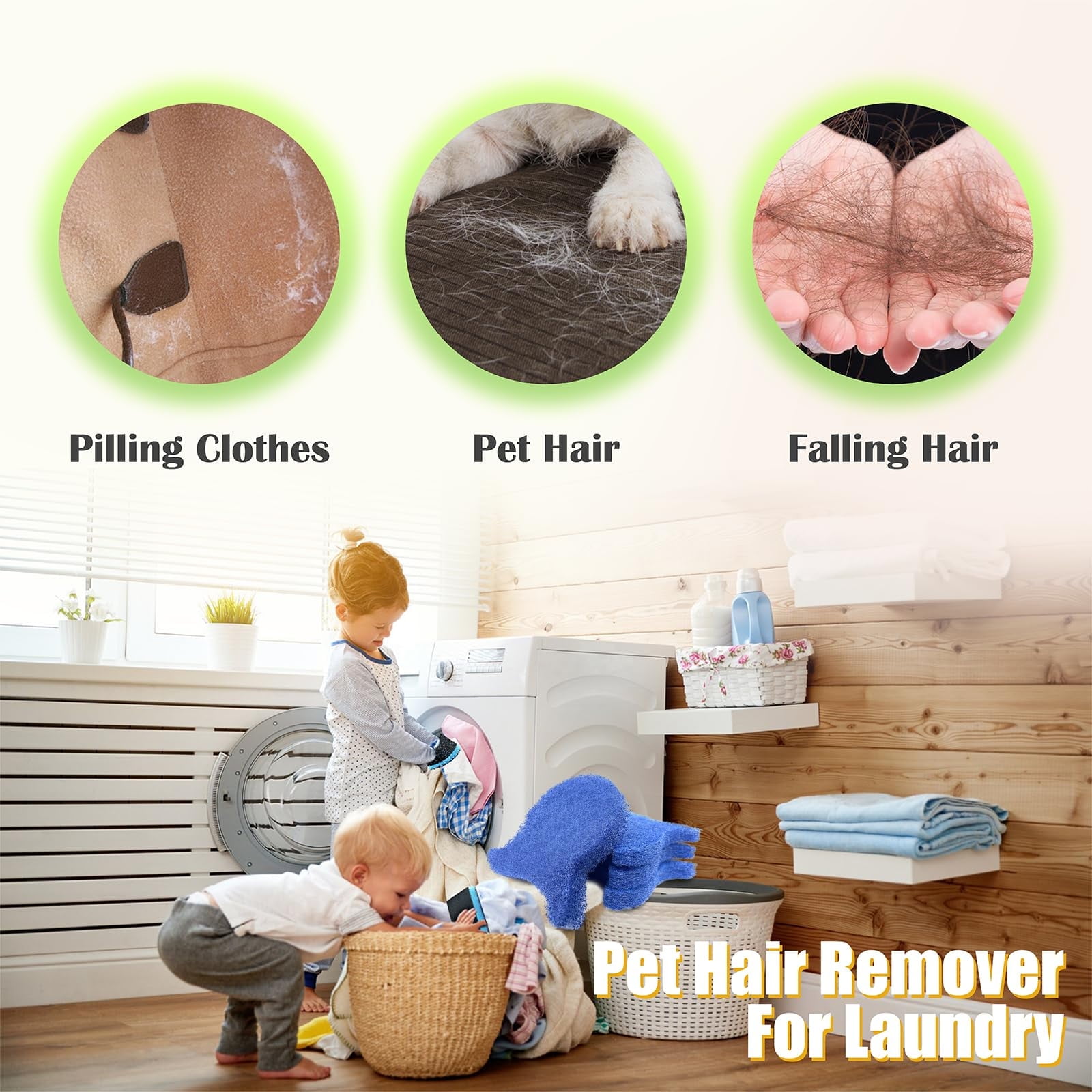 ACDANC 2026 New Pet Hair Remover for Laundry Dryer Reusable Sheets Fur Zapper Pet Hair Remover Lint Dryer Remover Hair Catcher for Washer Machine for Dogs and Cats 12Pcs