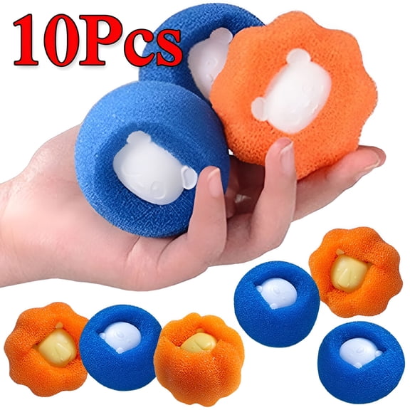 ACDANC 2026 New Pet Hair Remover,Laundry Hair Removal Tool,Reusable Clothes Washer Dryer,Hair Catcher Non-Toxic Sponge (10Pcs,Blue)