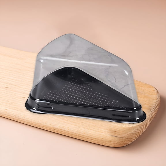 ACDANC 2026 New Plastic Cake Slice Box with Base,Disposable Baking Container 6 in Cheesecake Box,Clear Covers Triangle Plastic Pie Slice Boxes for Pastries Or Cheesecakes
