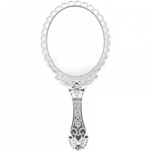 ACDANC 2026 New Vintage Embossed Oval Makeup Hand Mirror - Silver for Makeup, Grooming, Vanity Tables, Travel, Home Decor, Beauty Routines.
