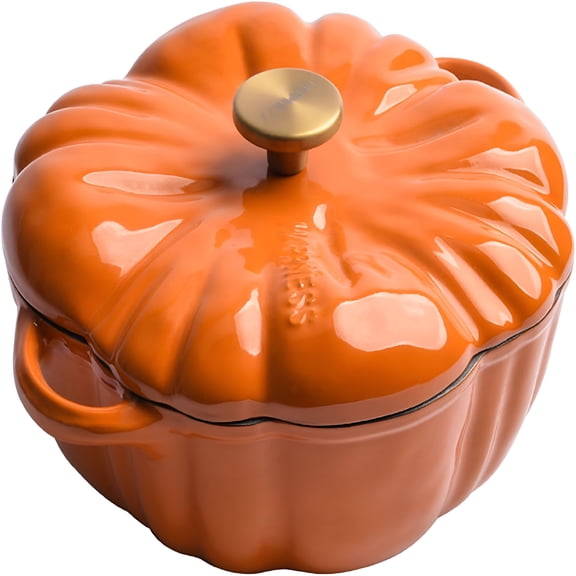 ACDANC 2026 New Pumpkin Dutch Oven,6.3 Inch Cast Iron Mini Stew Pot with Lid & Handles,Non-Stick Pumpkin Soup Pot for Fall & Halloween Decor Mini Cast Iron Dutch Oven