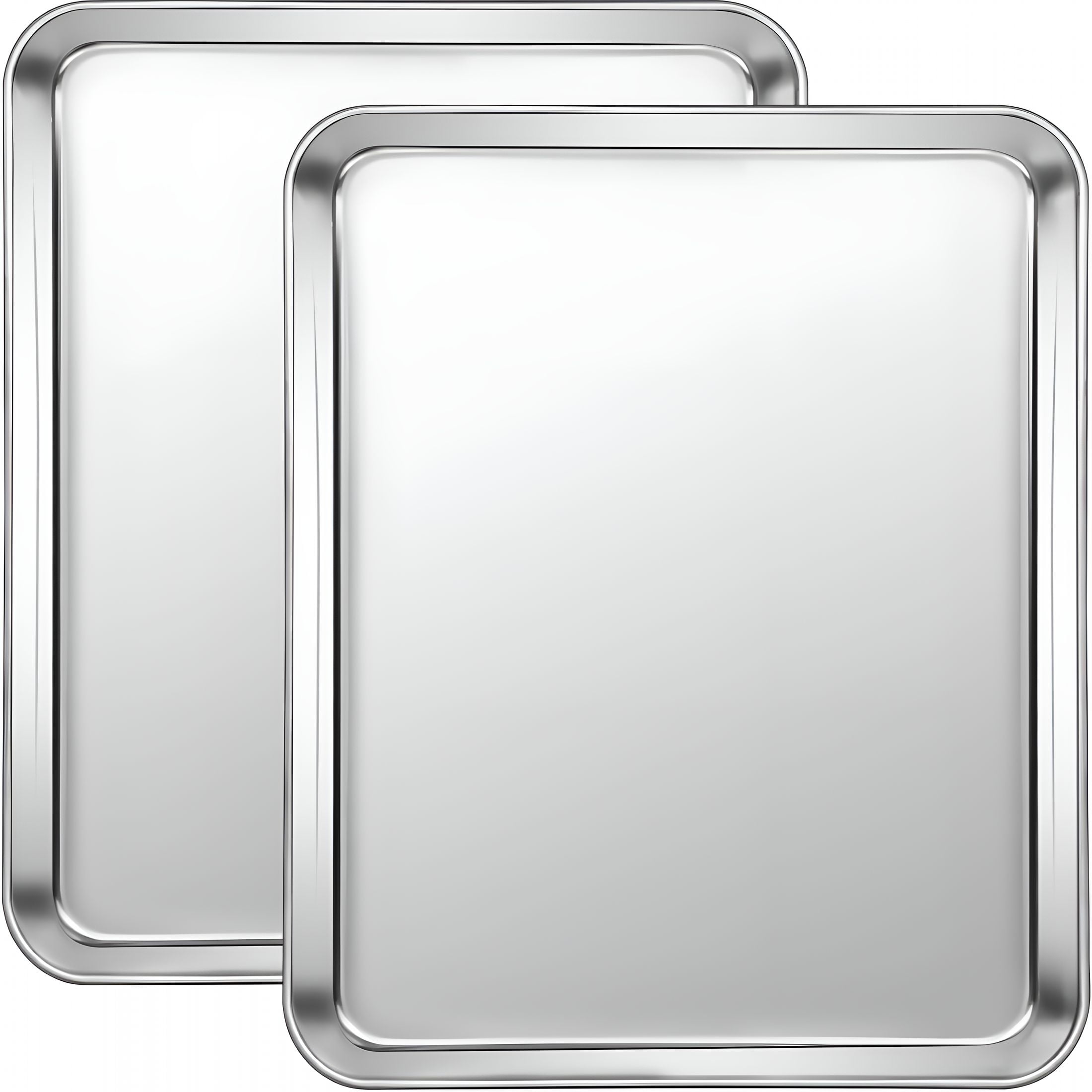 ACDANC 2026 New Quarter Sheet Pan Set of 2,Stainless Steel Cookie Sheets Set Baking Sheet Pan Toaster Oven Tray,Size 12 × 9.44 × 0.98 Inch,Non Toxic&Heavy Duty&Mirror Finish&Rust Free&Easy Clean
