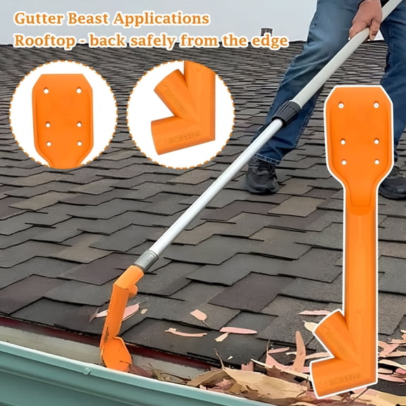 ACDANC 2026 New Rain Gutter Cleaning Tool,Gutter Cleaning,Gutter Cleaning Pole,Gutter Cleaning Tools - Ground-Based Roof Drain Guard for Debris Prevention - 11.2 Inch