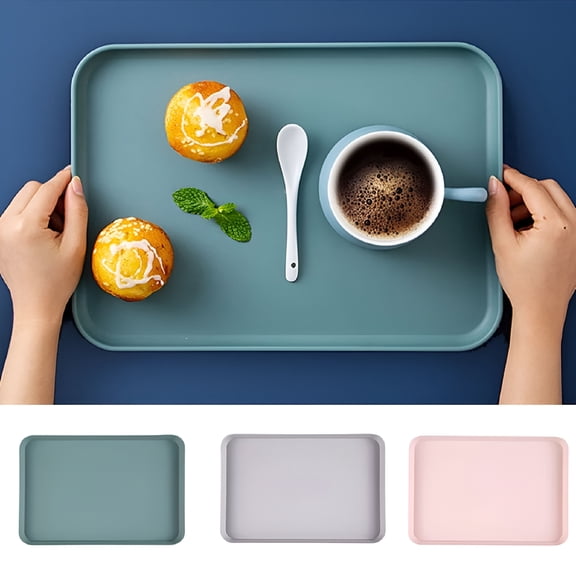 ACDANC 2026 New Rectangular Plastic Home Dinner Lap Serving Tea Coffee Tray for Breakfast, Living Room, Bedroom, Picnic, Kitchen