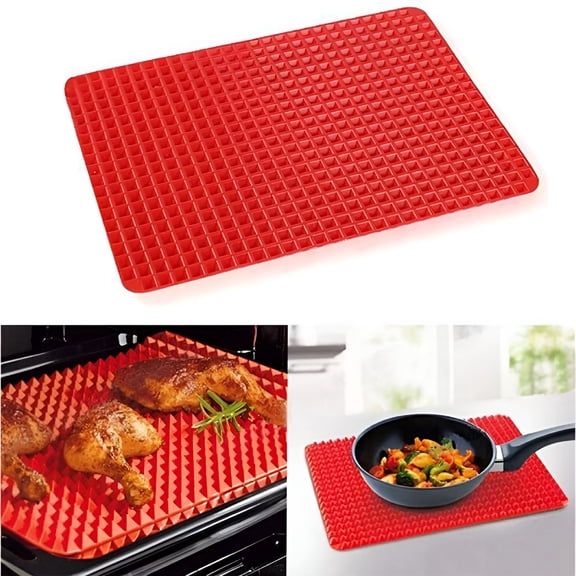 ACDANC 2026 New Red Pyramid Pan Nonstick Silicone Baking Mat Mould Cooking Mat Oven Baking Tray for Baking, Cooking, Oven Use, Food Preparation, Kitchen Baking Needs