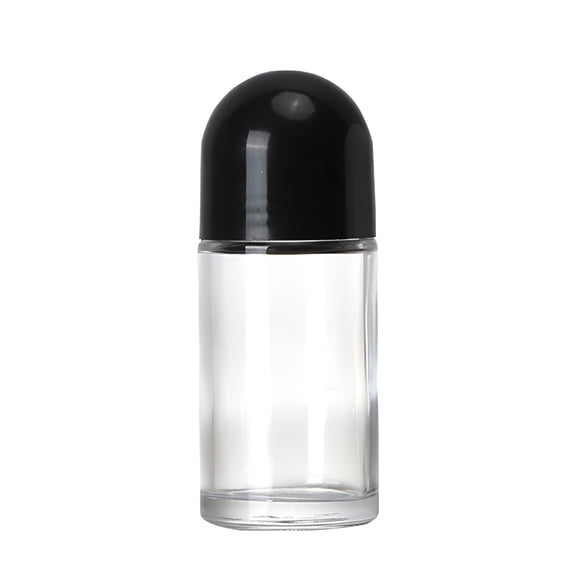 ACDANC 2026 New Refillable Glass Empty Roller Ball Bottle,Plastic Roller Ball,Roll on Bottles Containers Leak Proof Massage Roller Ball Bottles with Cap,For Essential Perfume Cosmetics Black 50Ml