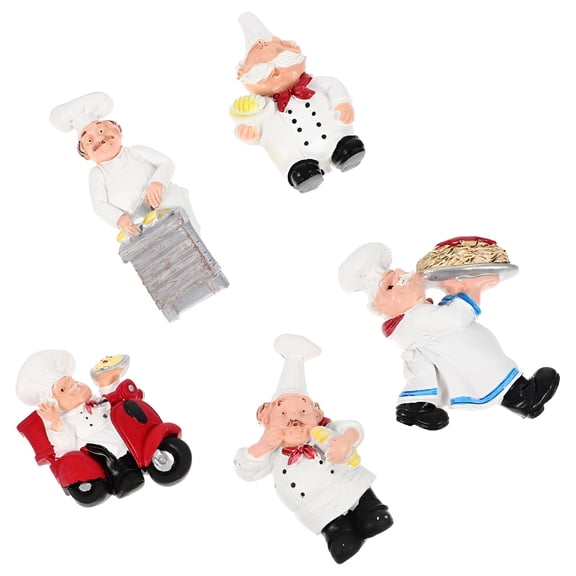 ACDANC 2026 New Refrigerator Magnets Decor 5 Pcs Fat Chef Kitchen Fridge Charm Resin for Fridge, Locker, Whiteboard, Filing Cabinet, Magnetic Board
