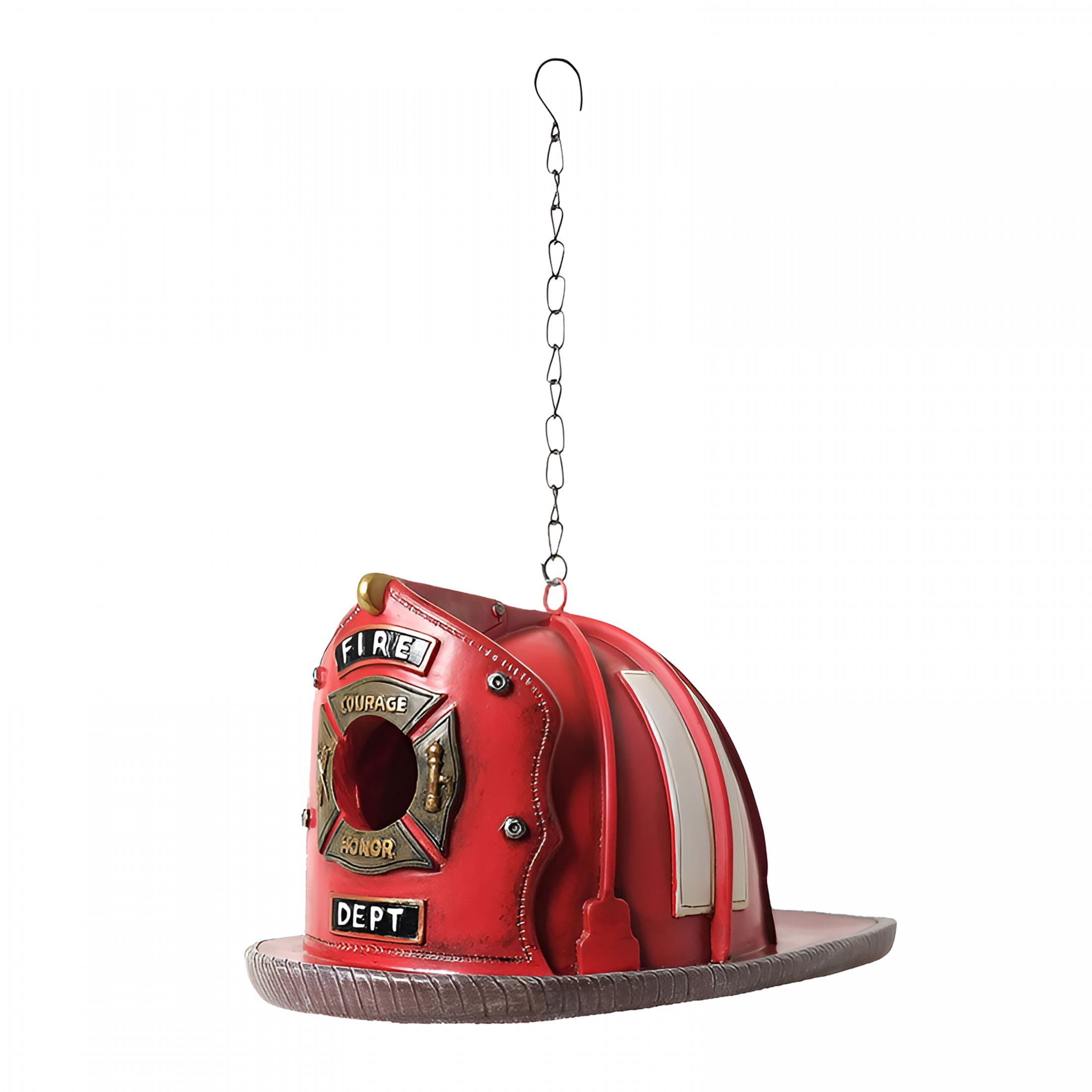 ACDANC 2026 New Retro Style Fire Birdhouse Red Locomotive Bird Feeder Birdhouse Home Outdoor Patio Resin Craft Tree Pendant Birdhouses for Outdoors