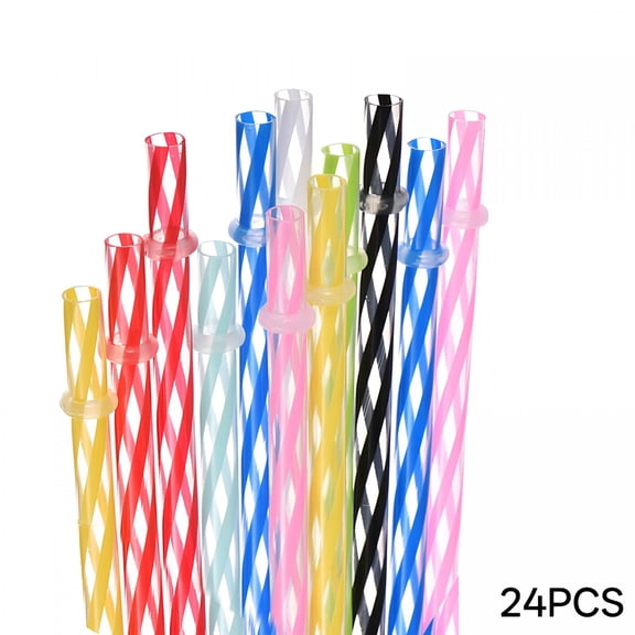 ACDANC 2026 New Reusable Straws - Rainbow (24 Pack),Plastic Straws Reusable,Tumbler Accessories,8 Inch