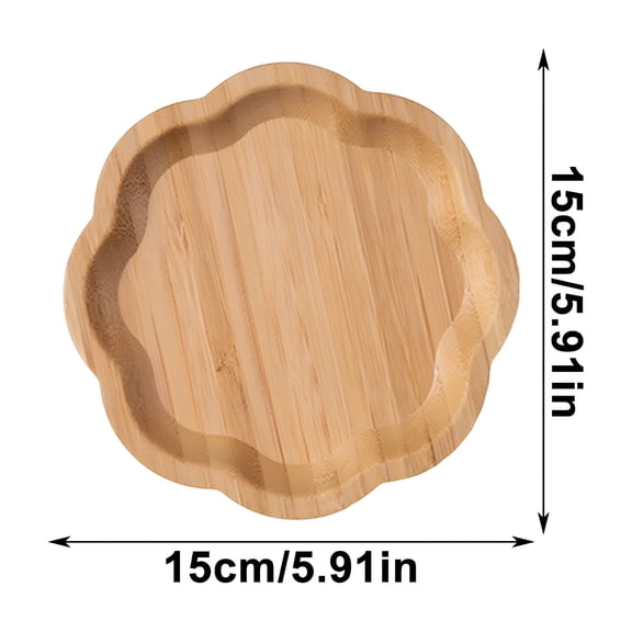 ACDANC 2026 New Round Bamboo Wooden Tray Handcrafted Splinter-Free Serving Dish Multipurpose Fruit Cheese Display Counter Organizer Kitchen Decor Tabletop Tray for Kitchen Counter