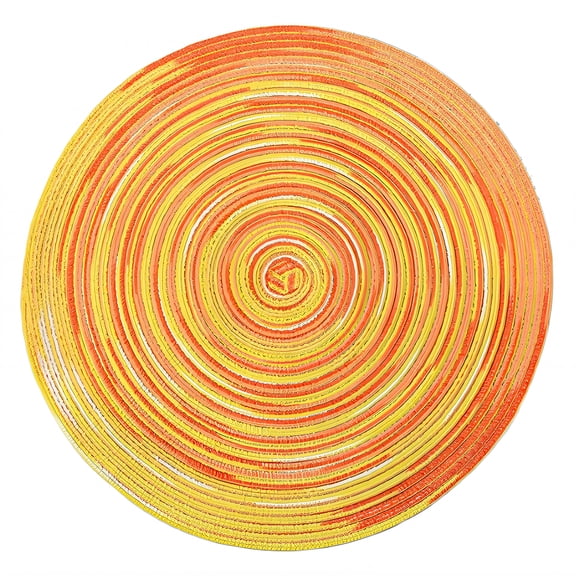 ACDANC 2026 New Round Placemats,Secure Grip Heat Resistant Mat,Trim Finishing Woven Placemats,Red,12"