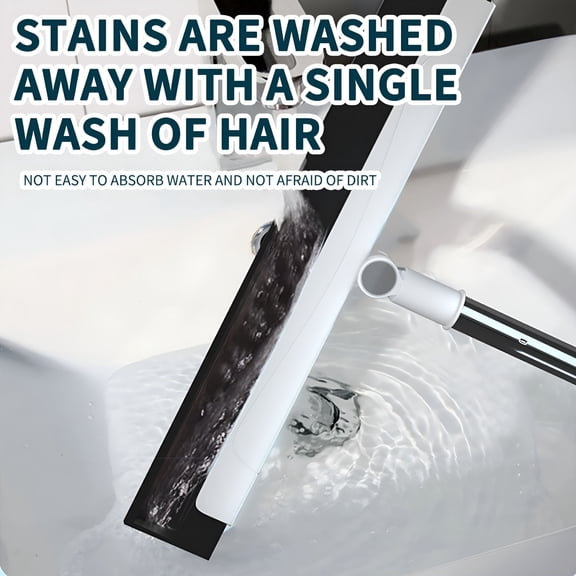 ACDANC 2026 New Rubber Broom with Handle, Broom Rubber Bristles Removing Animals Cats Dogs Hair for Floors for Carpets Tiles Windows and Gardens White