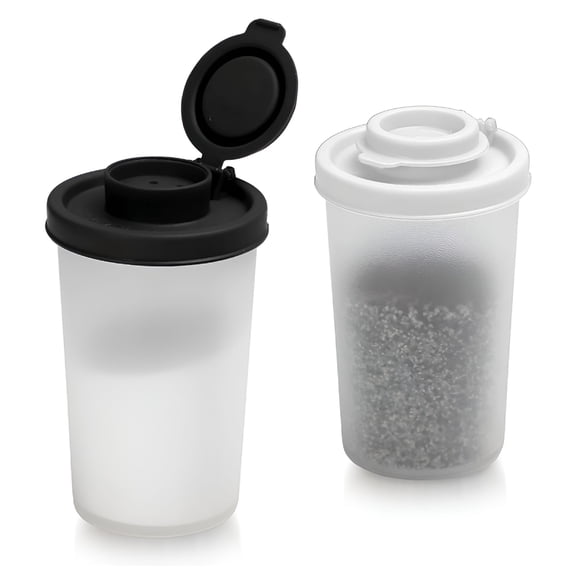 ACDANC 2026 New Salt and Pepper Shaker Set Mini Seasoning Container for Camping&Picnic,2-Pk Black&White for Outdoor Dining, Barbecues, Picnics, Travel, Kitchen Use.