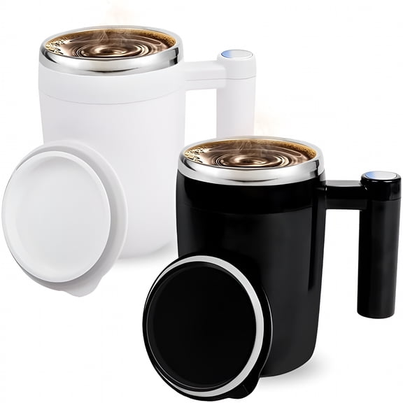 ACDANC 2026 New Self-Stirring Coffee Mug Set 14Oz-Rechargeable Temperature Control Mug with Magnetic Mixing Technology,2-Pack Stainless Steel Thermal Cup-Christmas Gift for Coffee Lovers
