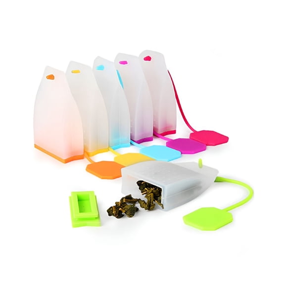 ACDANC 2026 New Silicone Reusable Tea Bag Tea Infuser Strainer Loose Leaf Filters Steeper for Tea Cups Mugs Teapots Loose Leaf Tea Steeper (Yellow) for Brewing, Tea Making, Tea Parties, Kitchen Use.