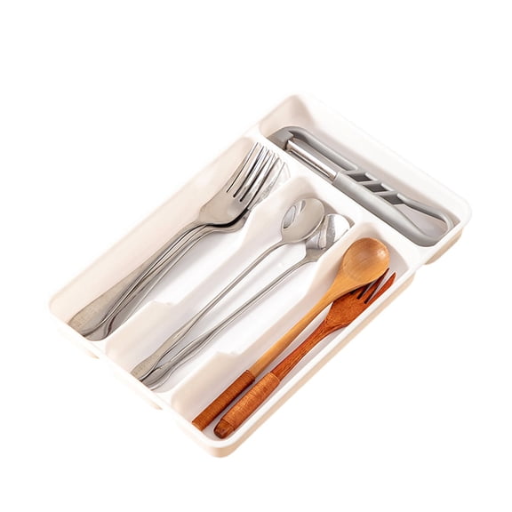 ACDANC 2026 New Silverware Organizer,Pp Material Silverware Organizer,Compartmentalized Storage Silverware Tray,For Kitchen,Drawer,Cabinet,Small,White