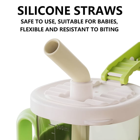 ACDANC 2026 New Sippy Cup for Baby Months 6+,Weighted Straw Non Spill Cup for Toddlers,Baby Straw Cup with Handles,Spill-Proof,Leak-Proof Soft Spout Cup 300Ml,Bpa-Free(Yellow)
