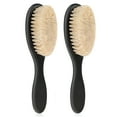 thumbnail image 1 of ACDANC 2026 New Slick Back Hair Brush,2 Pack Soft Bristle Smoothing Hair Brushes for Curly Hair Detangling,Restores Shine,Horse Bristle Barber Fade Brush Beard Brush for Men,Barber Accessories, 1 of 3