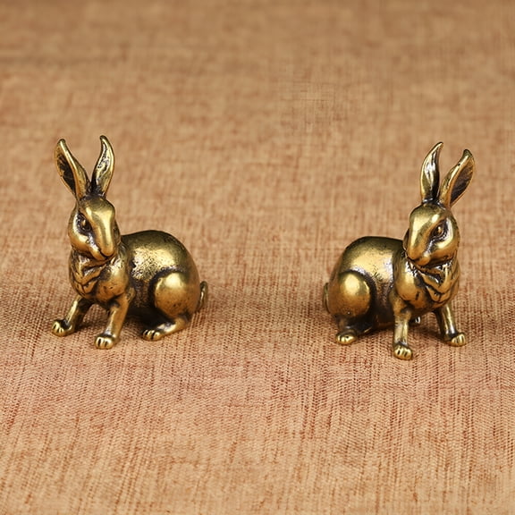 ACDANC 2026 New Small Brass Rabbit Figurine Rabbit Statue Ornament House Animal Figurines for Home Decor, Living Room, Bookshelf, Office Desk, Animal Lovers, Garden Accent