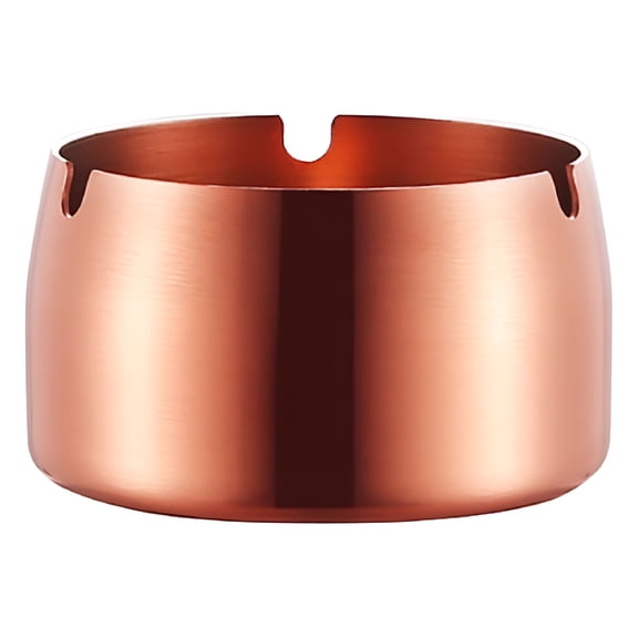 ACDANC 2026 New Smokeless Ashtray for Outdoors Indoor Patio Stainless Steel High Temperature Resistant Drop Resistant Round Design Ashtray,Rose Gold