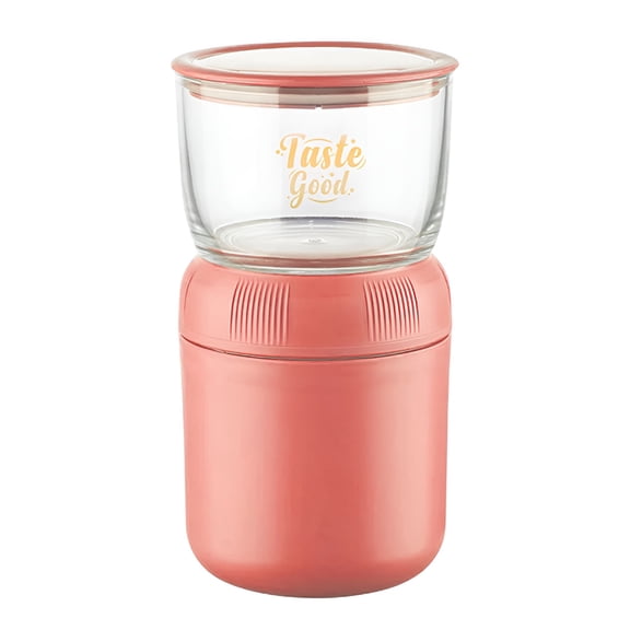 ACDANC 2026 New Snack Cup Box Container with Lid,Portable Overnight Oats Container Cereal to Go,Reusable Travel Cereal Bowl and Milk Container,Pink