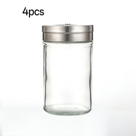 ACDANC 2026 New Spice Containers,4 Pcs Stainless Steel Canisters,Spice Jars with Lids,Good Gas Tightness,Spice Tin Storage for Salt,Black Pepper,Herbs Or Seasonings