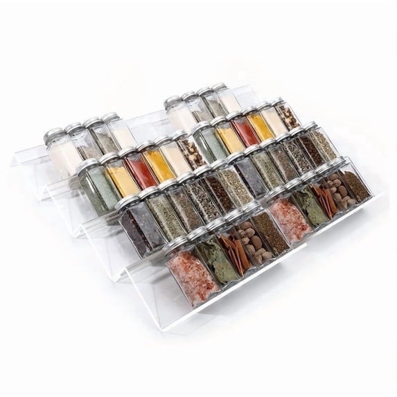 ACDANC 2026 New Spice Rack,Adjustable Acrylic Seasoning Organizer with Tiered Design for Spice Jars
