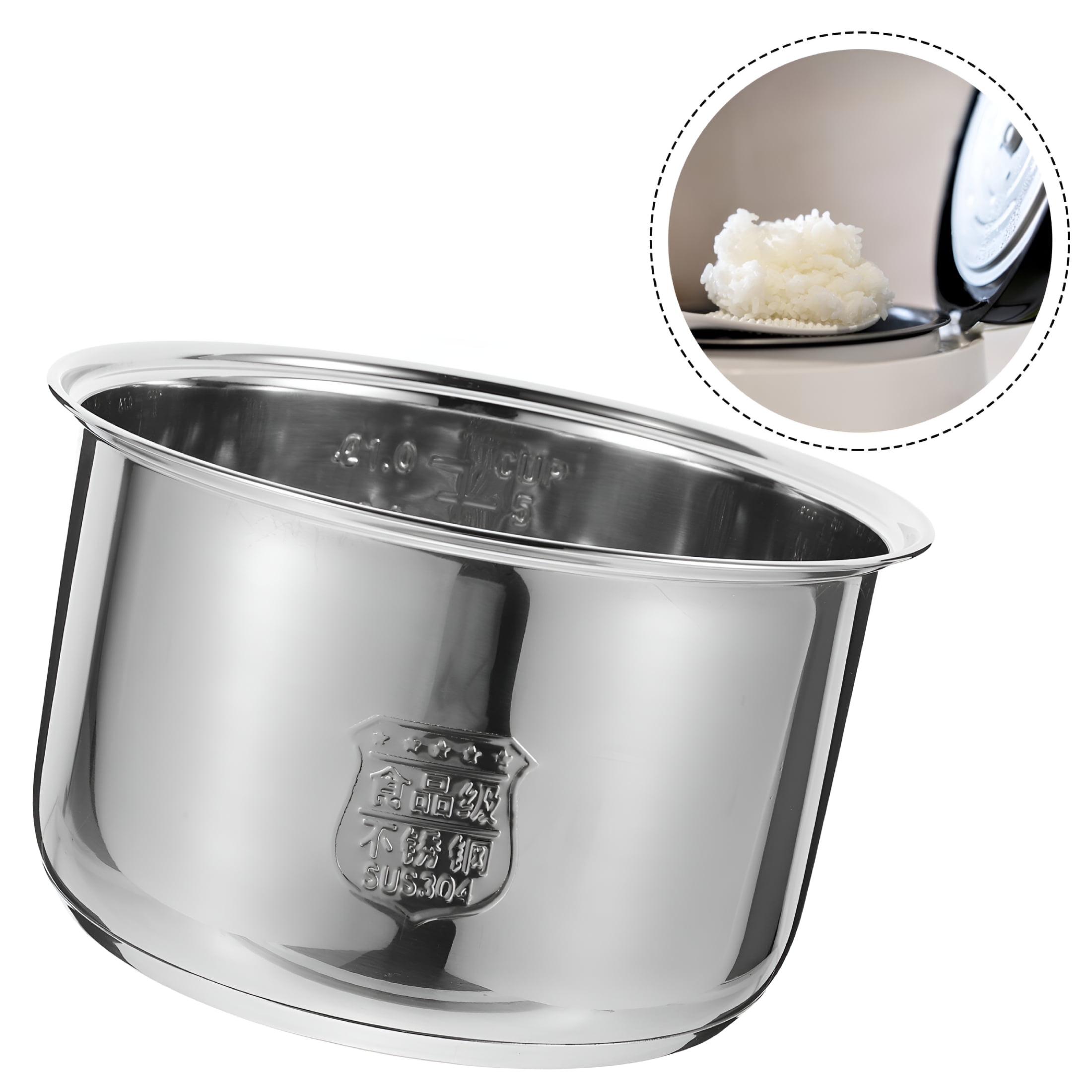 ACDANC 2026 New Stainless Steel Cookware Household Rice Cooker Inner Pot Professional Rice Cooker Pot Electric Cooker Accessory Rice Cooker Stainless Steel Inner Pot