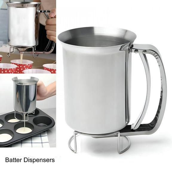 ACDANC 2026 New Stainless Steel Donut Cupcake Waffle Batter Funnel Pancake Dispenser Maker Kitchen Supplies Pancake Batter Dispenser for Home, Kitchen, Baking, Pancakes, Waffles, Cupcakes, Desserts.