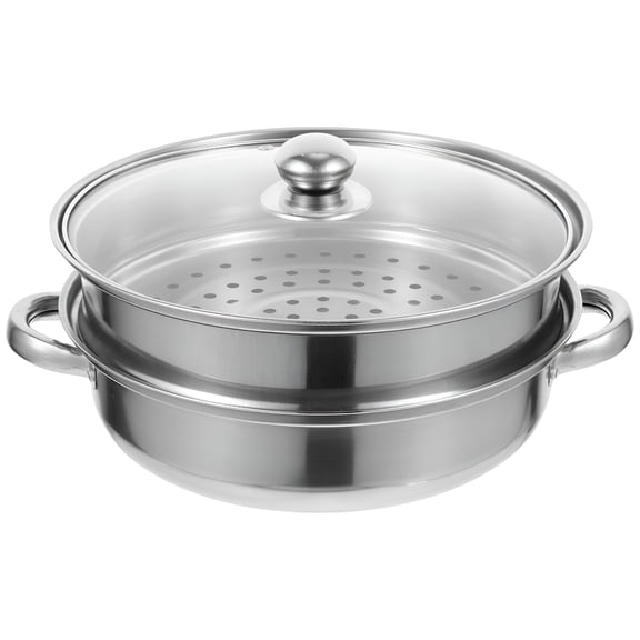 ACDANC 2026 New Stainless Steel Steam Pot Food Steamer Handle Design Double-Layer Steamer for Kitchen,Home,Cooking,Steaming,Vegetables,Seafood