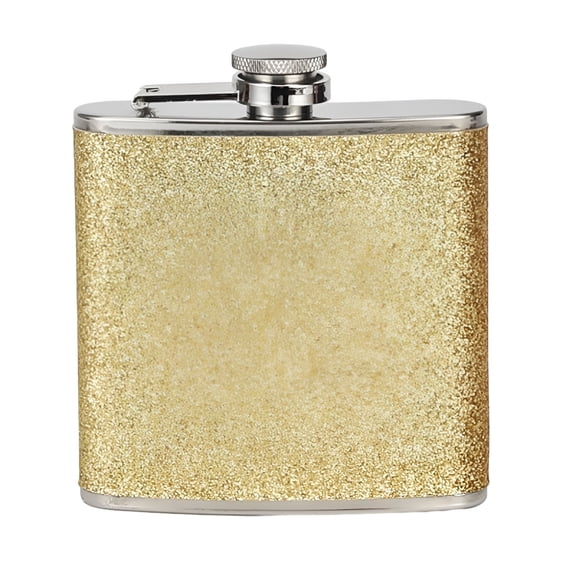 ACDANC 2026 New Stylish 6Oz Stainless Steel Hip Flask with Glitter Coating for Travel,Party,Outdoor