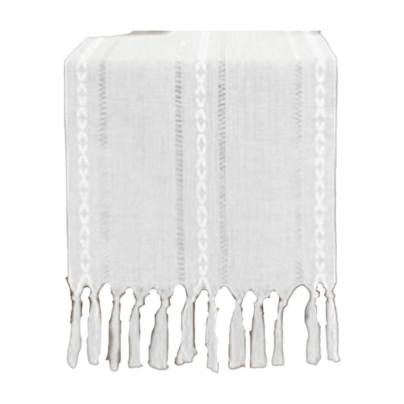 ACDANC 2026 New Table Runner Natural Drape Tassel Burlap Table Runners Heat Resistance Protection Placemats for Dining Living Room Kitchen White 13"72"