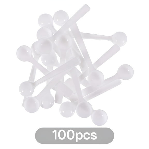 ACDANC 2026 New Tablespoon Measure Teaspoon Measuring Spoons 100 Pcs Cosmetic Powder Disposable Plastic Cosmetics White