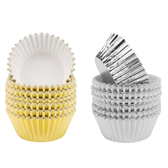 ACDANC 2026 New Thick Aluminum Foil Cupcake Liners - 200 Pc for Baking, Cupcakes, Muffins, Parties, Desserts