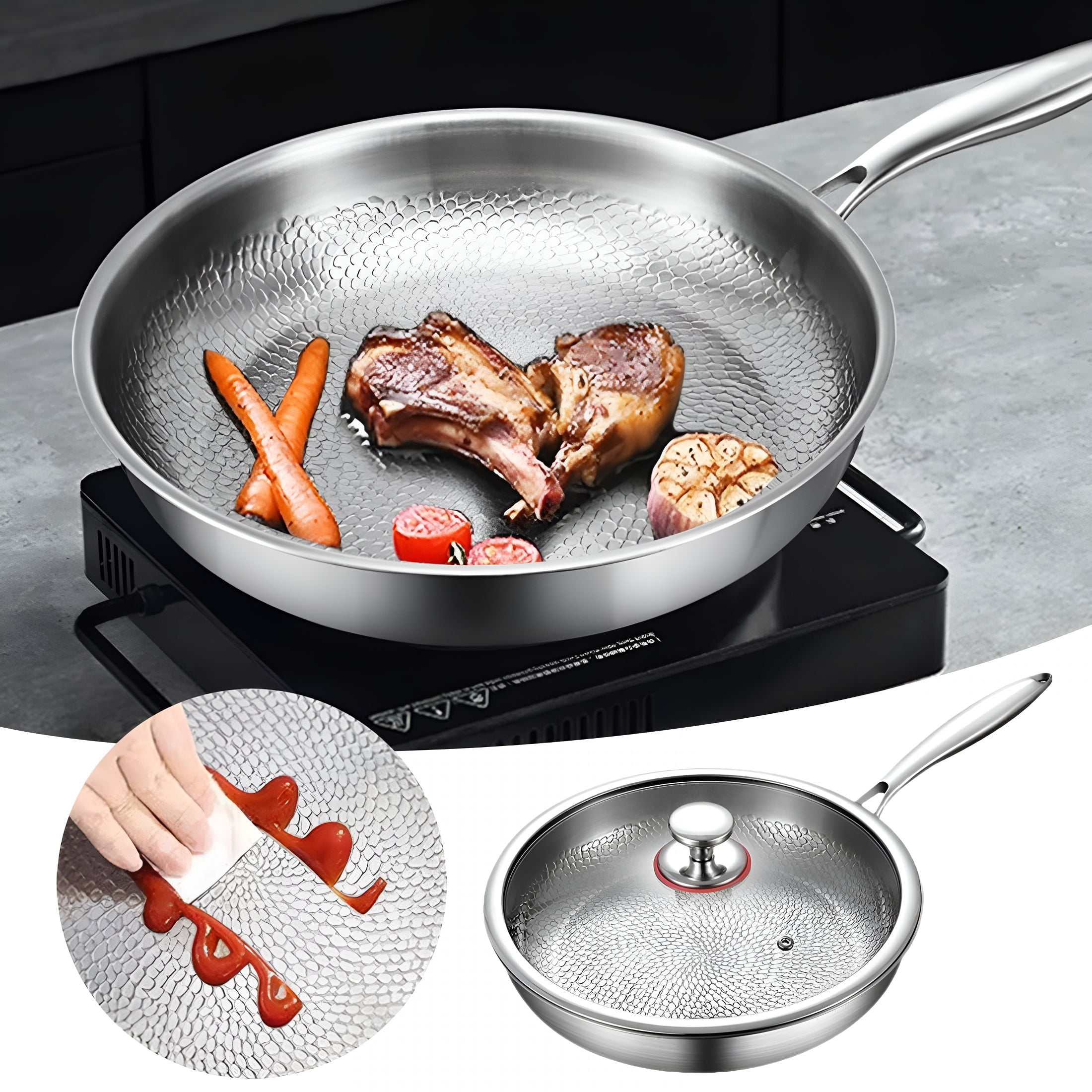 ACDANC 2026 New Titanium Nutri Pan with Lid,Multifunctional Pots and Pans Set,Scratch-Resistant Non Stick Titanium Frying Pans for Cooking Non Stick Pot(11.02In/28Cm)