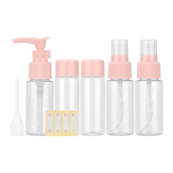 ACDANC 2026 New Travel Size Toiletries Containers, 50Ml Plastic Bottle Squeezed Transparent Sub Bottle Makeup Split Bottle for Travel, Gym, Hotel, Camping 7 Piece Set