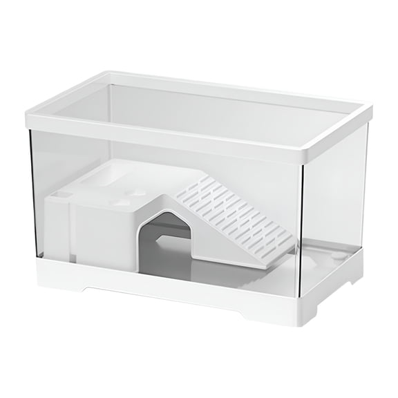 ACDANC 2026 New Turtle Tank Aquarium Turtle Terrarium Tortoises Case Hatching Area Resting Sturdy Multifunctional Area Hermit Reptile Habitat Medium White