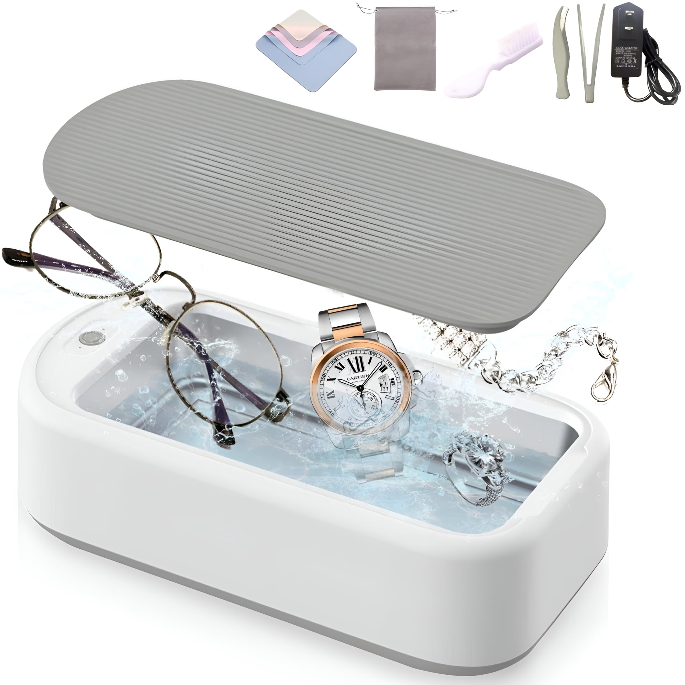ACDANC 2026 New Ultrasonic Jewelry Cleaner Machine 48Khz, 640Ml Tank with Timer & Accessories for Jewelry Cleaning, Glasses Cleaning, Watch Cleaning, Denture Cleaning