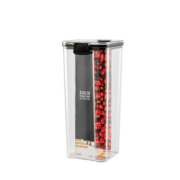 ACDANC 2026 New Vacuum Seal Containers for Kitchen Pantry Food Storage Wave Pattern Design Moisture Proof Sealed Tank Leak Proof Transparent Fresh Tank Black 1800