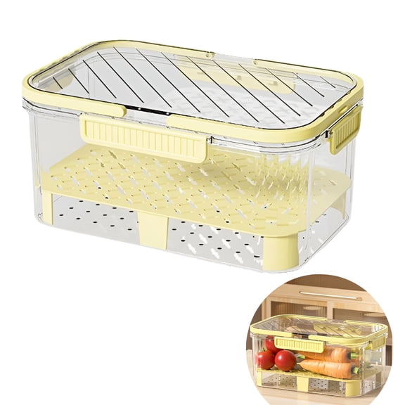 ACDANC 2026 New Vegetable Fruit Storage Container,Portable Fridge Organizer Produce Saver Containers Airtight Snack Saver Box Fresh-Keeping Container Fruit Storage Containers for Fridge