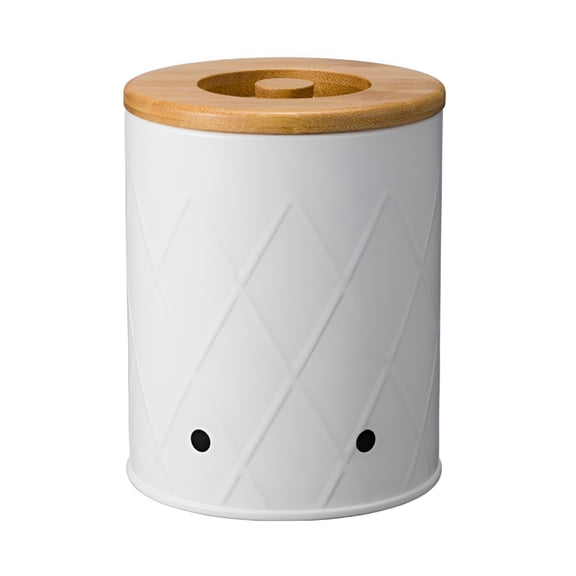 ACDANC 2026 New Vegetable Storage Tin Potato Onion Garlic Storage Bin with Lid Kitchen Storage Canister for Kitchen Countertop Pantry White Small