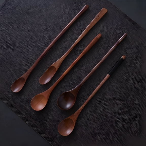ACDANC 2026 New Vintage Log Spoon Mixing Spoon Long Handle Honey Mixing Spoon for Honey,Syrup,Tea,Coffee,Baking