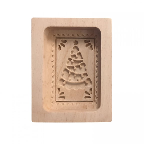 ACDANC 2026 New Wooden Cookie Biscuit Mold,3D Baking Mold,Embossing Craft Decorating Baking Tool,Suitable for Halloween Thanksgiving Christmas Kitchen Diy (Bell Tree 4X3.1X0.8In)