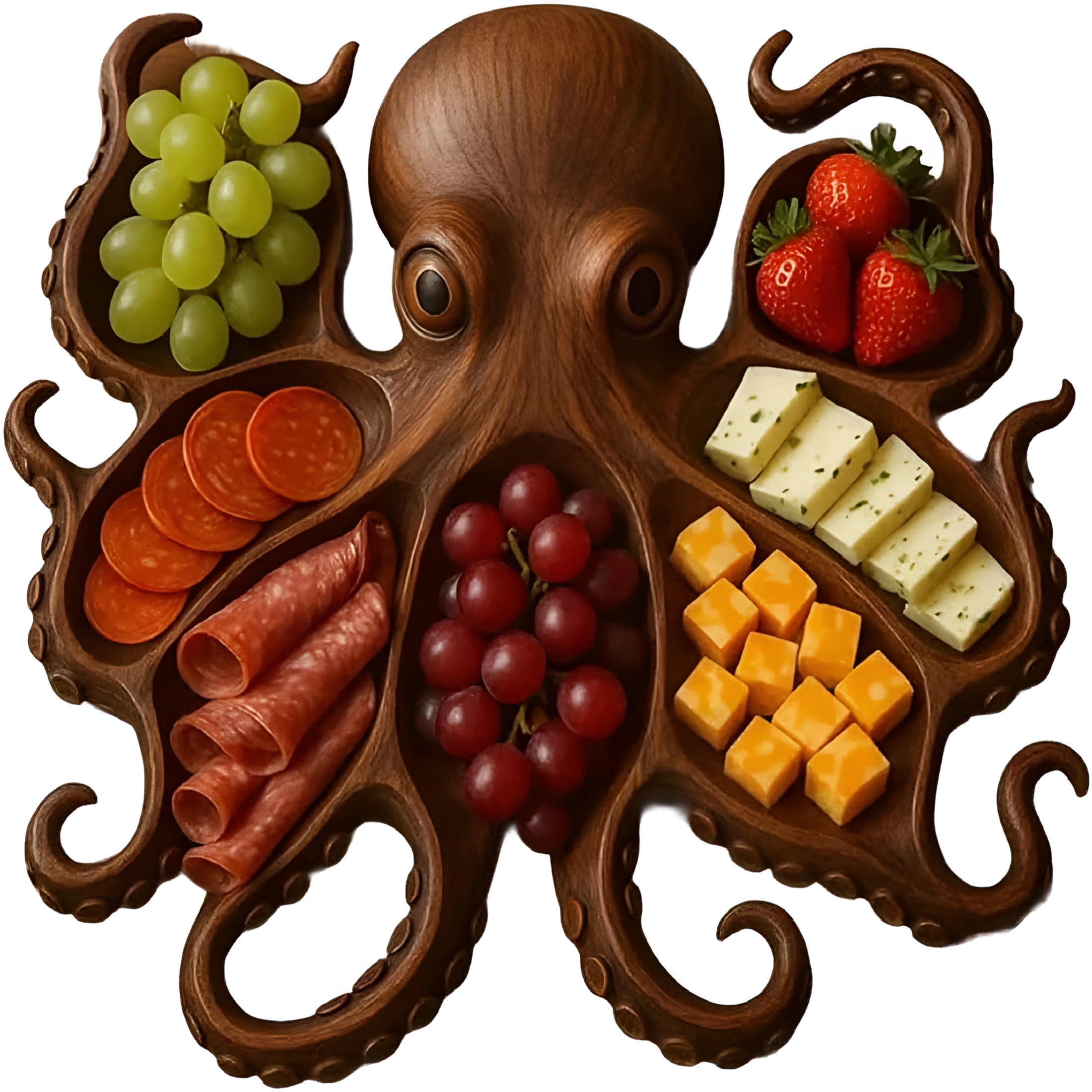 ACDANC 2026 NewNew Octopus Charcuterie Board,Unique Kraken Octopus Design Abs Serving Tray Platter,Novelty Meats&Fruit Ocean Themed Cheese Bread Board,Gift for Seafood Lovers