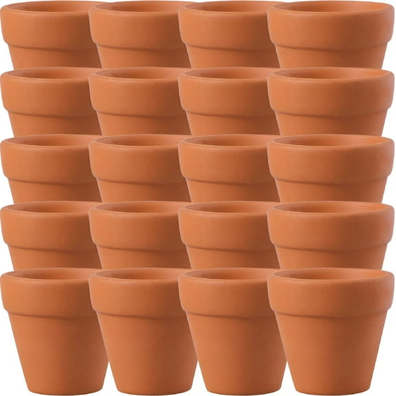 ACDANC 20Pack Red Terracotta Pot - Red Clay Ceramic Planter for 3.5x3 cm Green Plants
