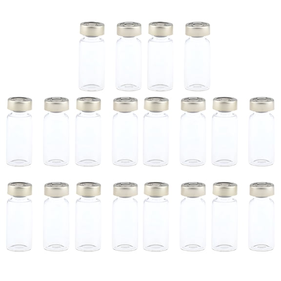 ACDANC 20Pcs Empty Sterile Glass Sealed Vials Bottles Liquid Containers Transparent - 10ml