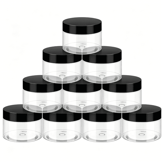ACDANC 20Pcs Small Travel Cosmetic Containers,Leak-Proof Plastic Containers with Sealed Lids,Wide-Mouth Storage Containers,Clear Empty Storage Jars,For Slime Lotions Scrubs Bath Salt 2Oz
